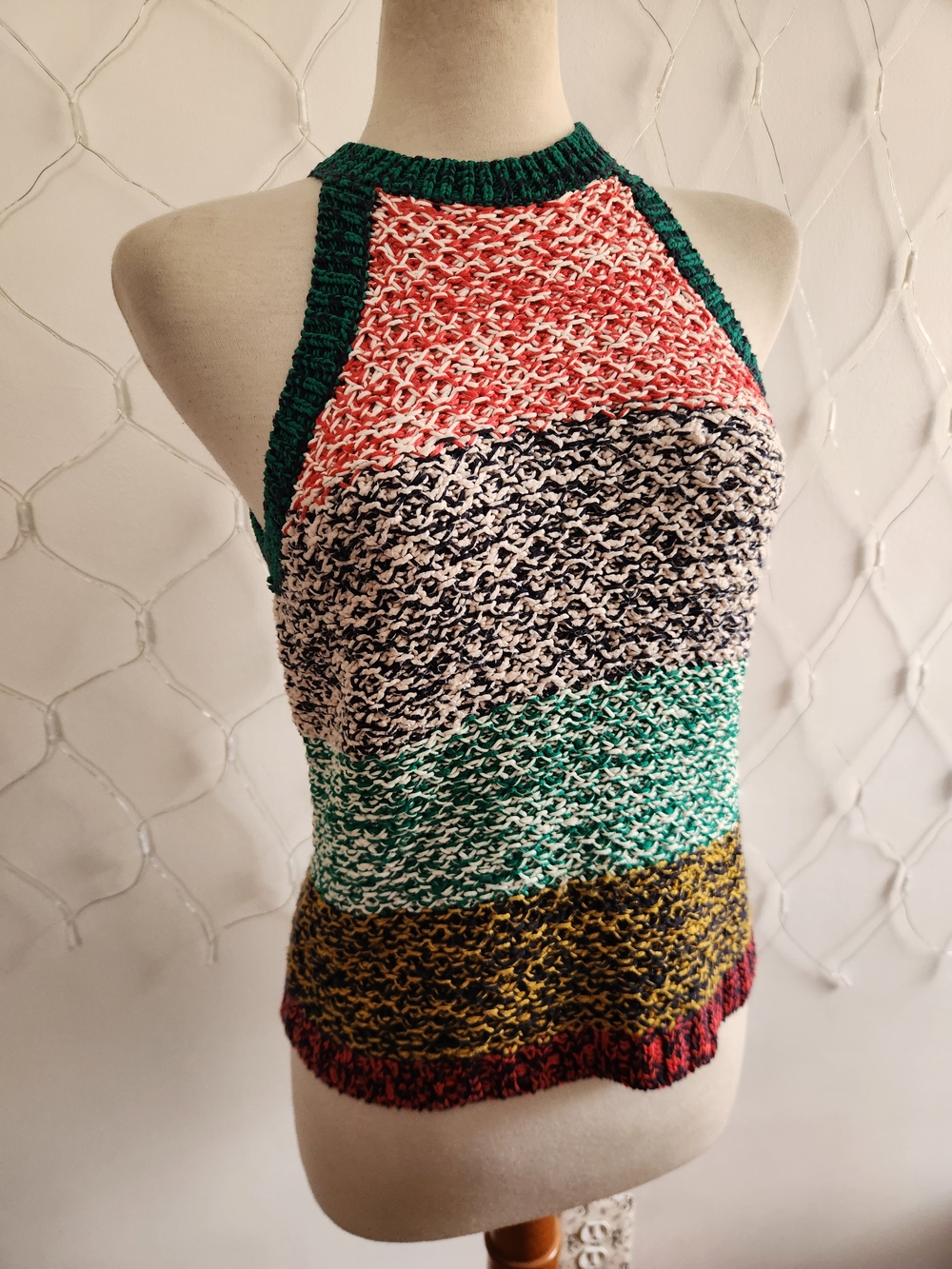 Maeve Anthropologie Multicolor Striped Knit Halter Tank • Small Petite